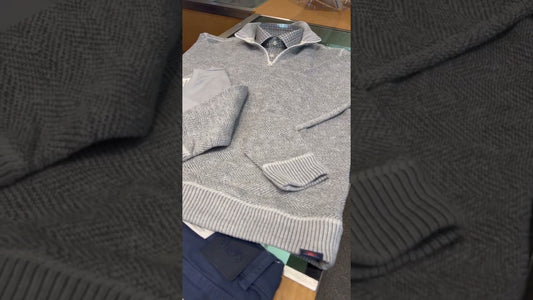 Get Cozy: The Perfect Fall Look with Kinross Cotton Blend Quarter Zip Sweater and Eton Checked Shirt