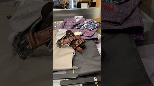 Uncover the Vibrant Style of Isaia's Purple Plaid Sport Coat at Larrimors in Pittsburgh