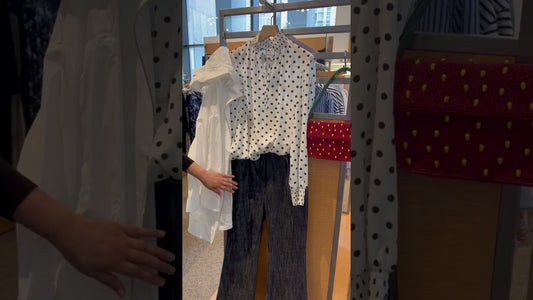Introducing the Latest Akris Punto Silk Crepe Blouse and Dark Denim Combination