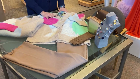 Kinross Alpaca Sweater Set with L'Agence Brown Jean and Hammitt Handbag