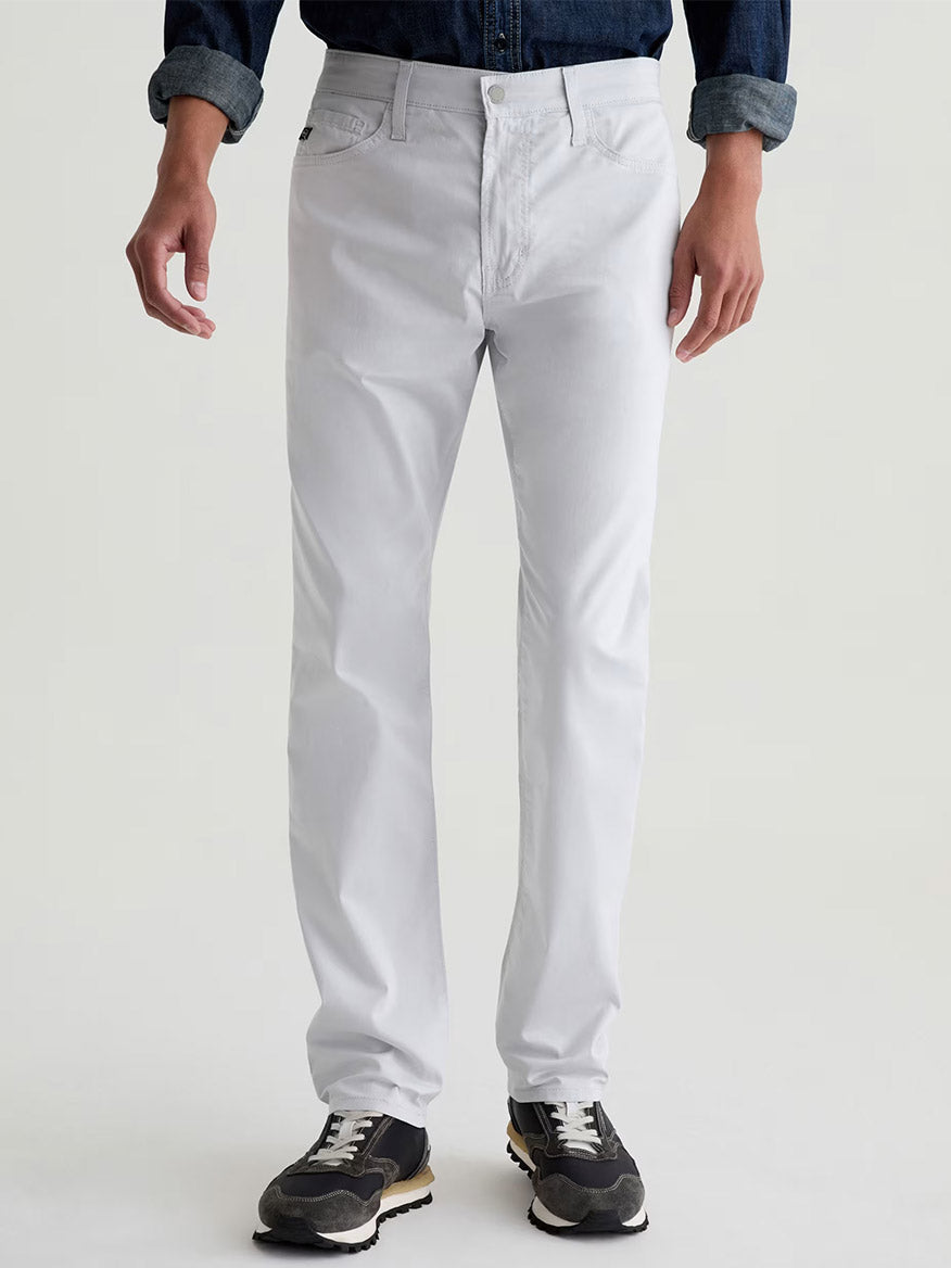 AG Jeans Men's Everett Commuter Performance Slim Straight Pants - White