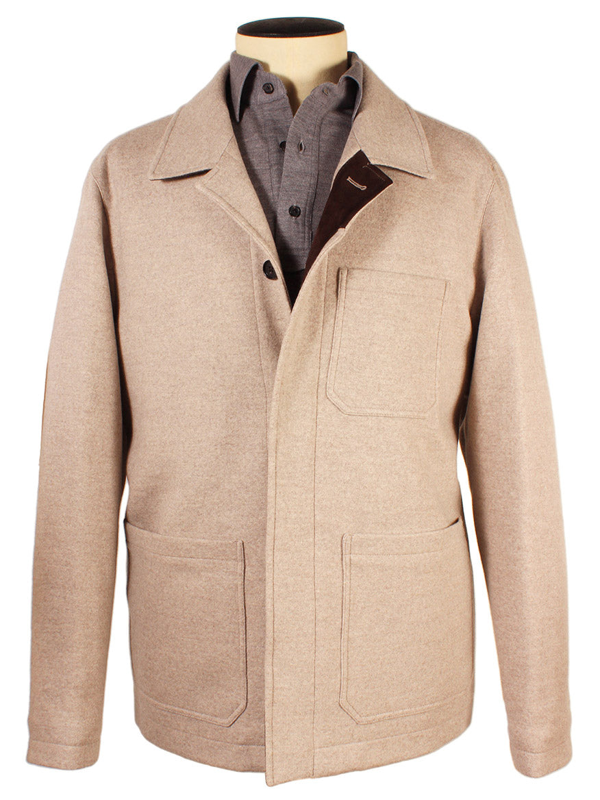 Chore Padded Felt Jacket in Light Beige Maurizio Baldassari