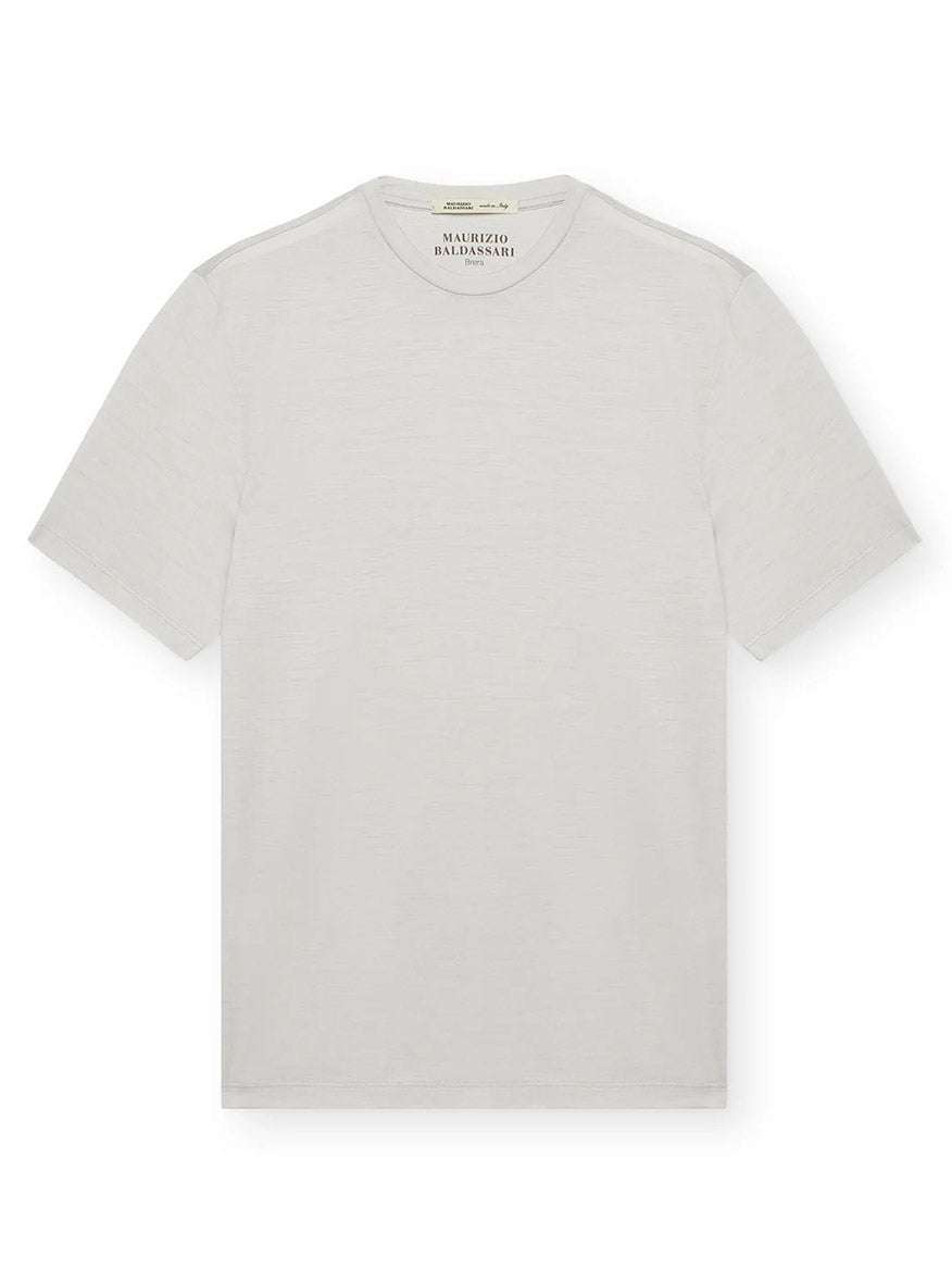 Maurizio Baldassari Linate Techmerino Short Sleeve T-Shirt in Light Grey