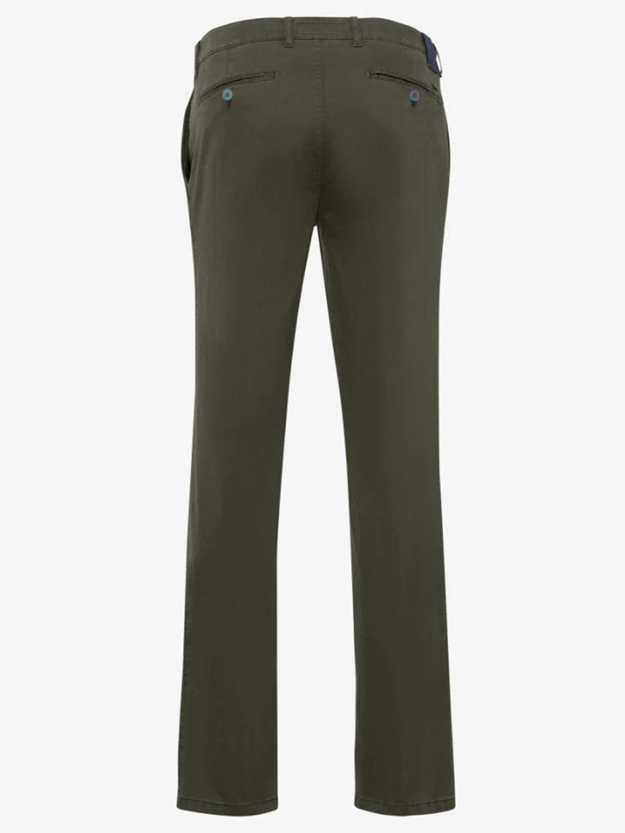 Men's Brax Evans Triplestone Pants in Deep Pine with back pockets and comfortable fit.