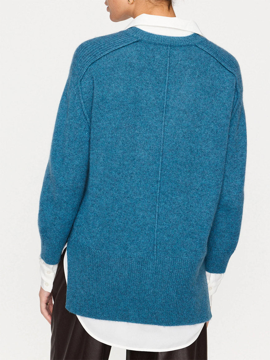 Brochu Walker Looker Layered V-Neck Pullover in Laguna Melange