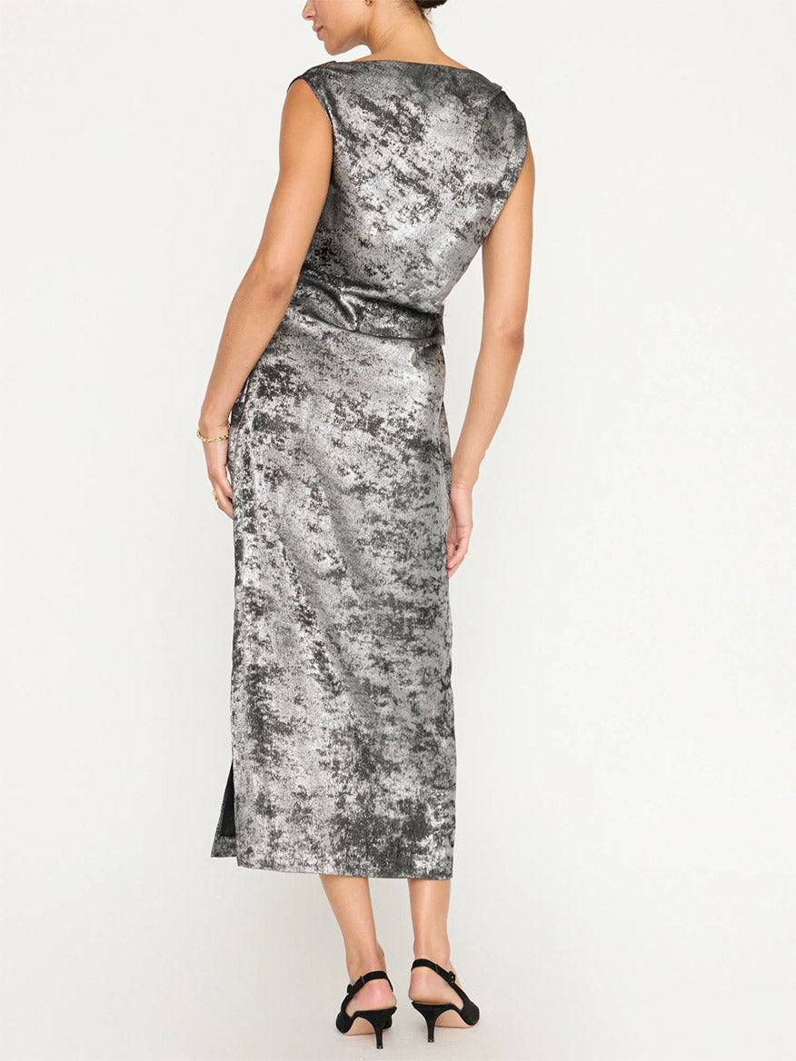 Brochu Walker Trey Draped Waist Dress in Galaxy Silver