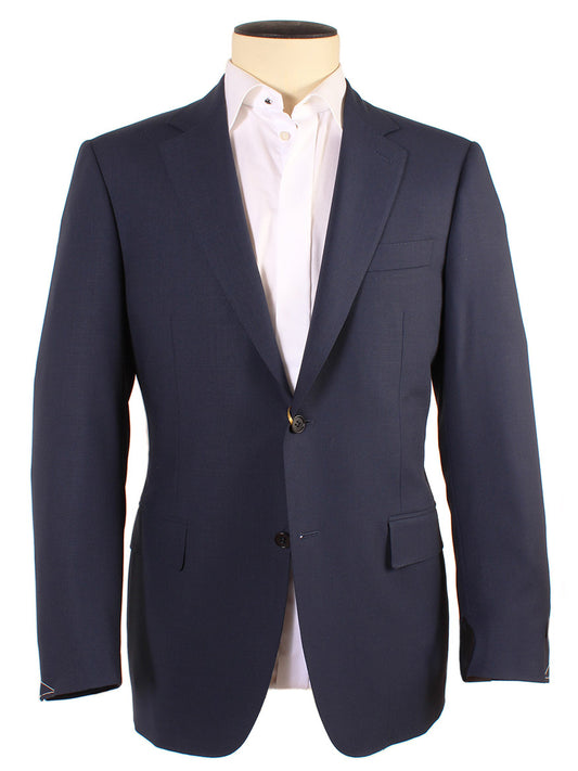 Canali Siena Wool Sport Jacket in Dark Blue on a mannequin with a white shirt, featuring notched lapels.
