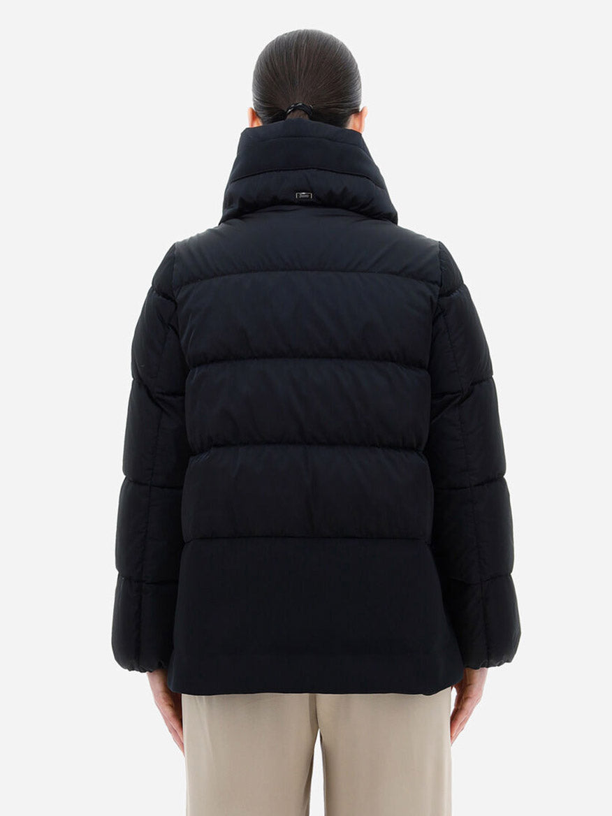 Herno New City Glam and Satin Jacket in Black