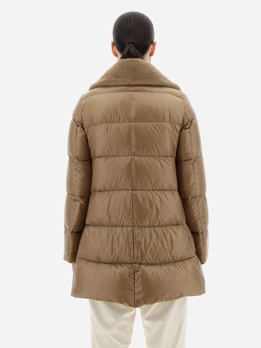 Herno Oversized Ultralight Nylon Lady Jacket in Camel