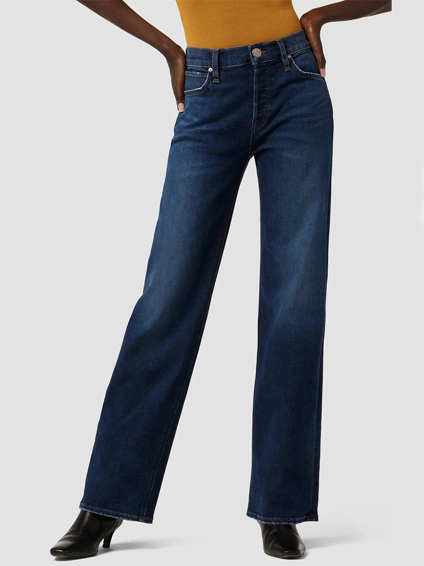 Hudson Rosie High-Rise Wide Leg Ankle Jean in Poseidon