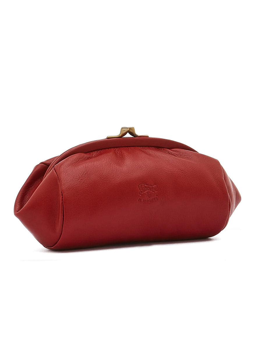 Il Bisonte Kisslock Case in Red Calf Leather