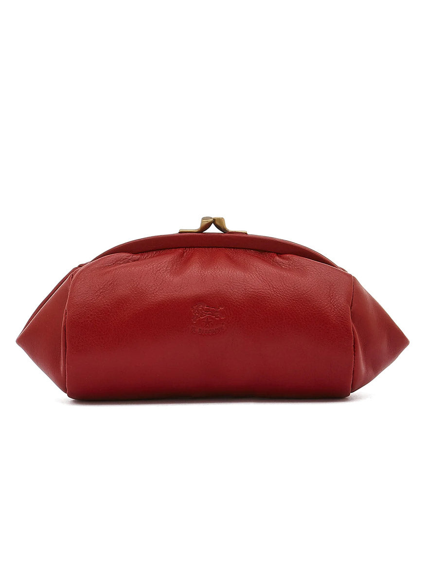 Il Bisonte Kisslock Case in Red Calf Leather