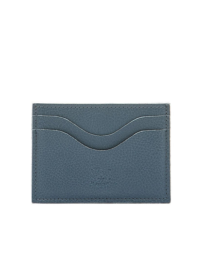 Il Bisonte Salina Card Case in Blue Denim Leather