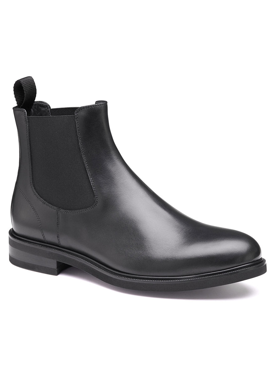 J & M Collection Hartley Chelsea Boot in Black Italian Calfskin