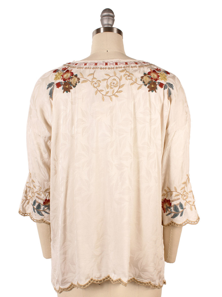 Johnny Was Gabriela 3/4 Sleeve Blouse in Shell