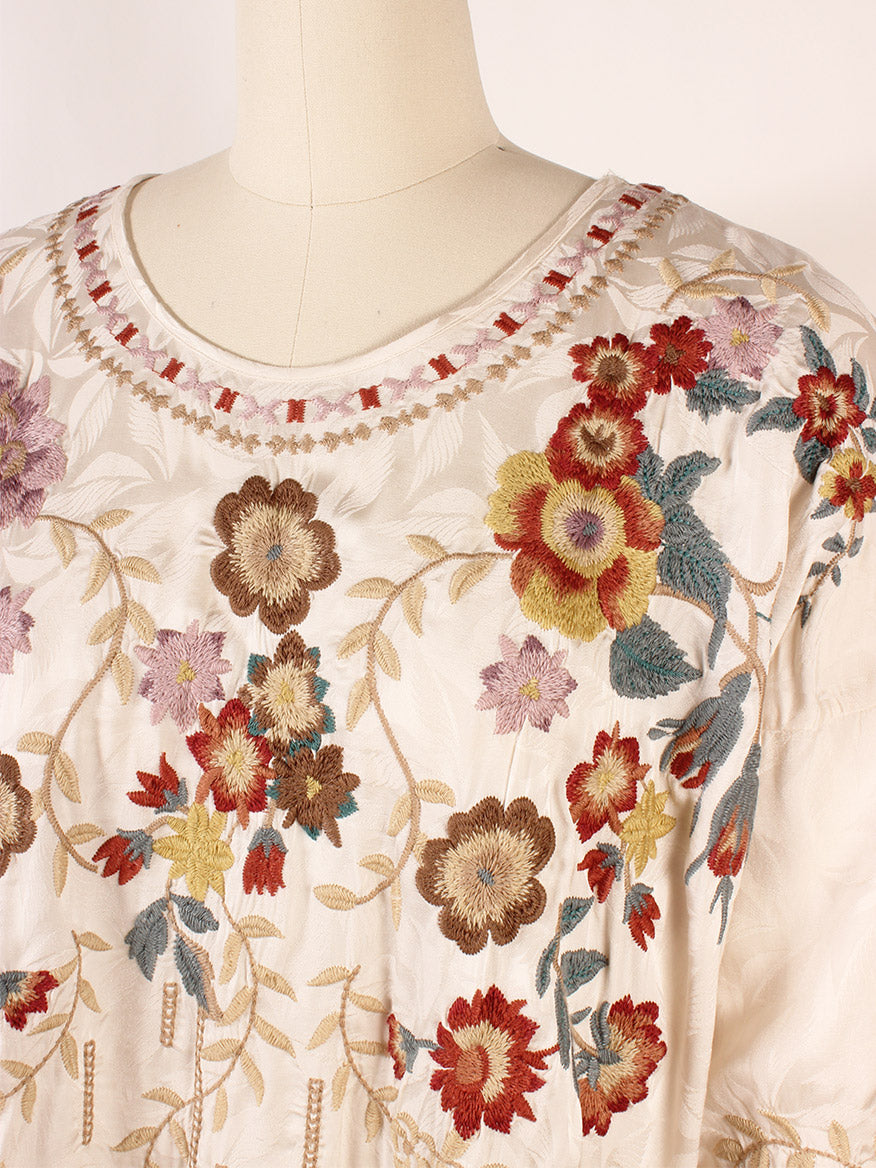 Johnny Was Gabriela 3/4 Sleeve Blouse in Shell