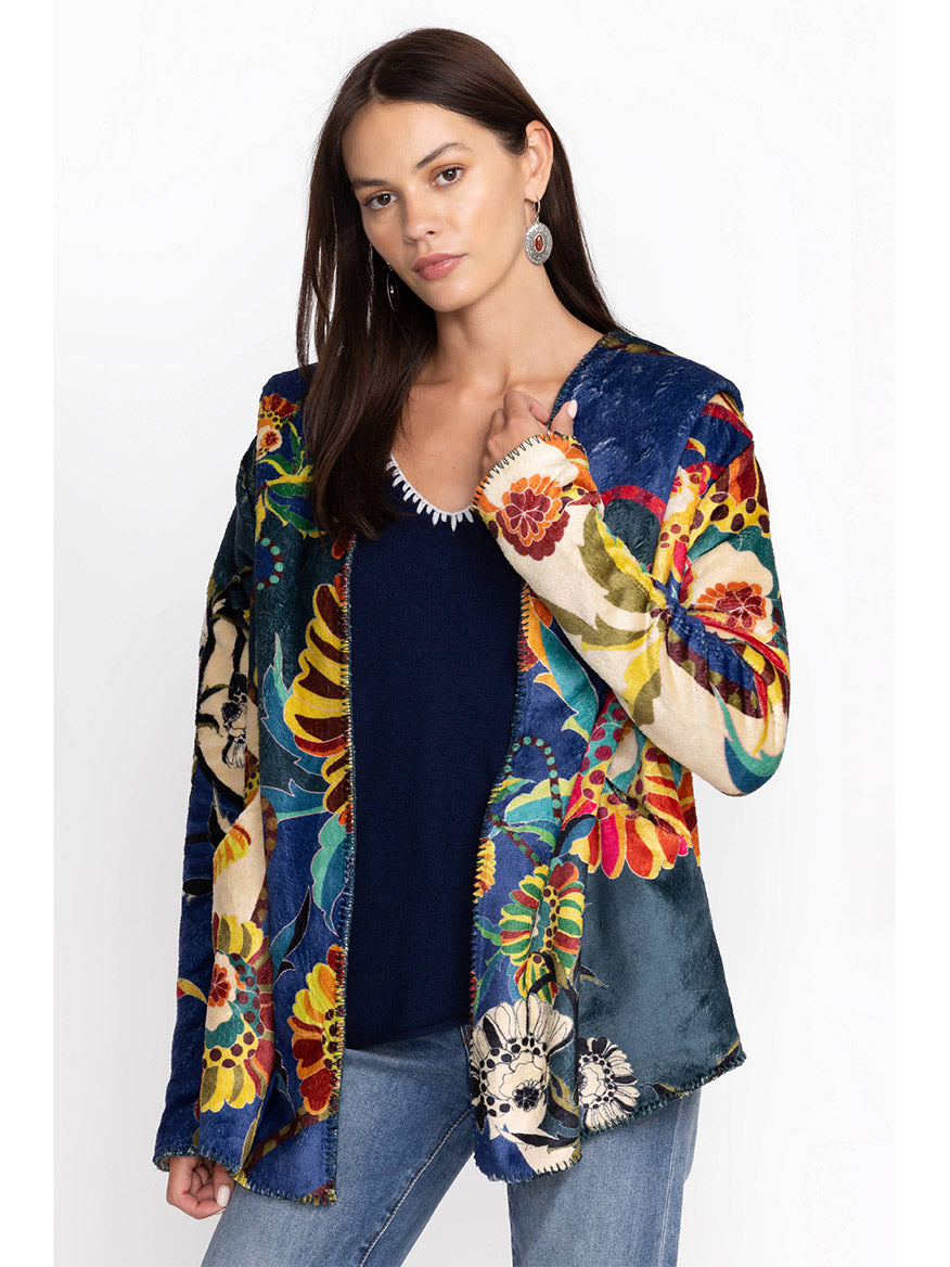 Johnny Was Kimbra Sherpa Hooded Jacket in Kimbra