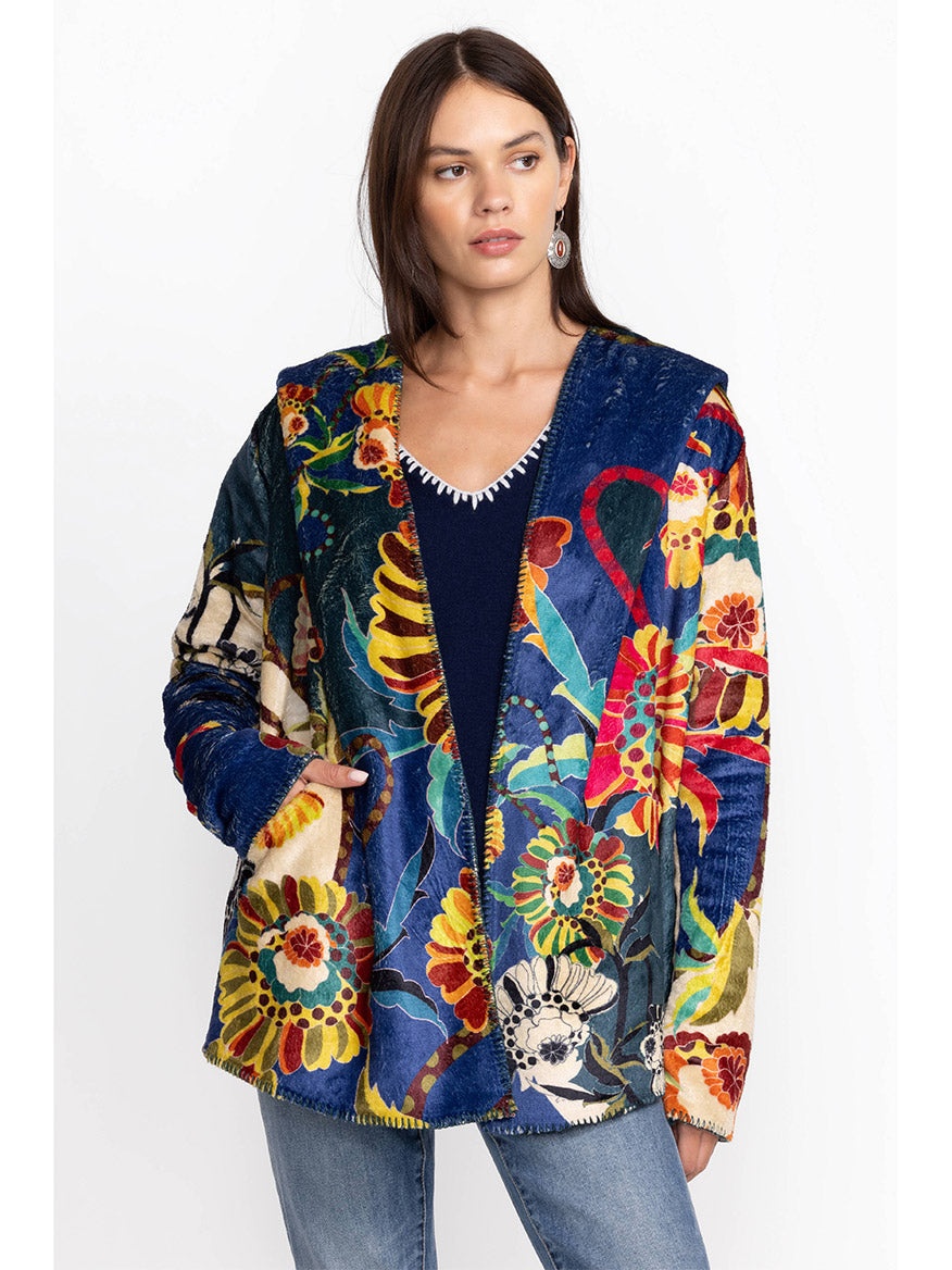 Johnny Was Kimbra Sherpa Hooded Jacket in Kimbra