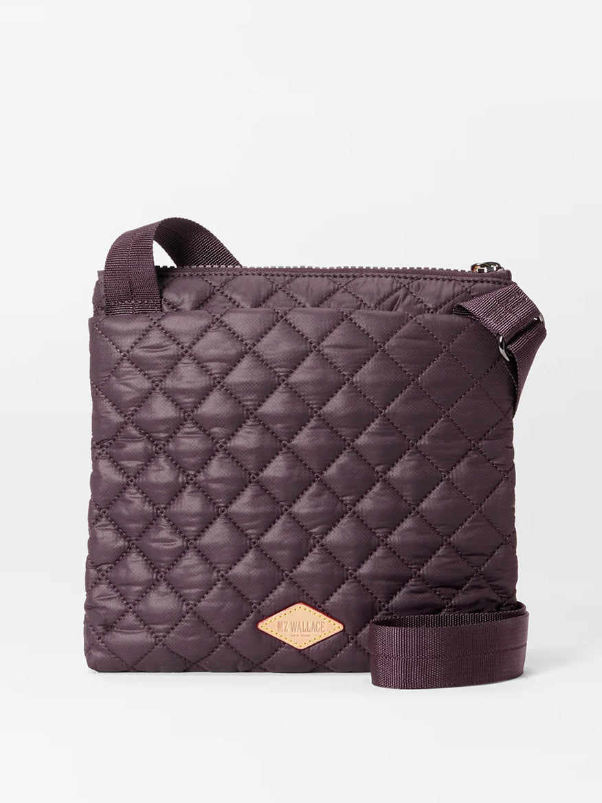 MZ Wallace Metro Flat Crossbody in Raisin Oxford