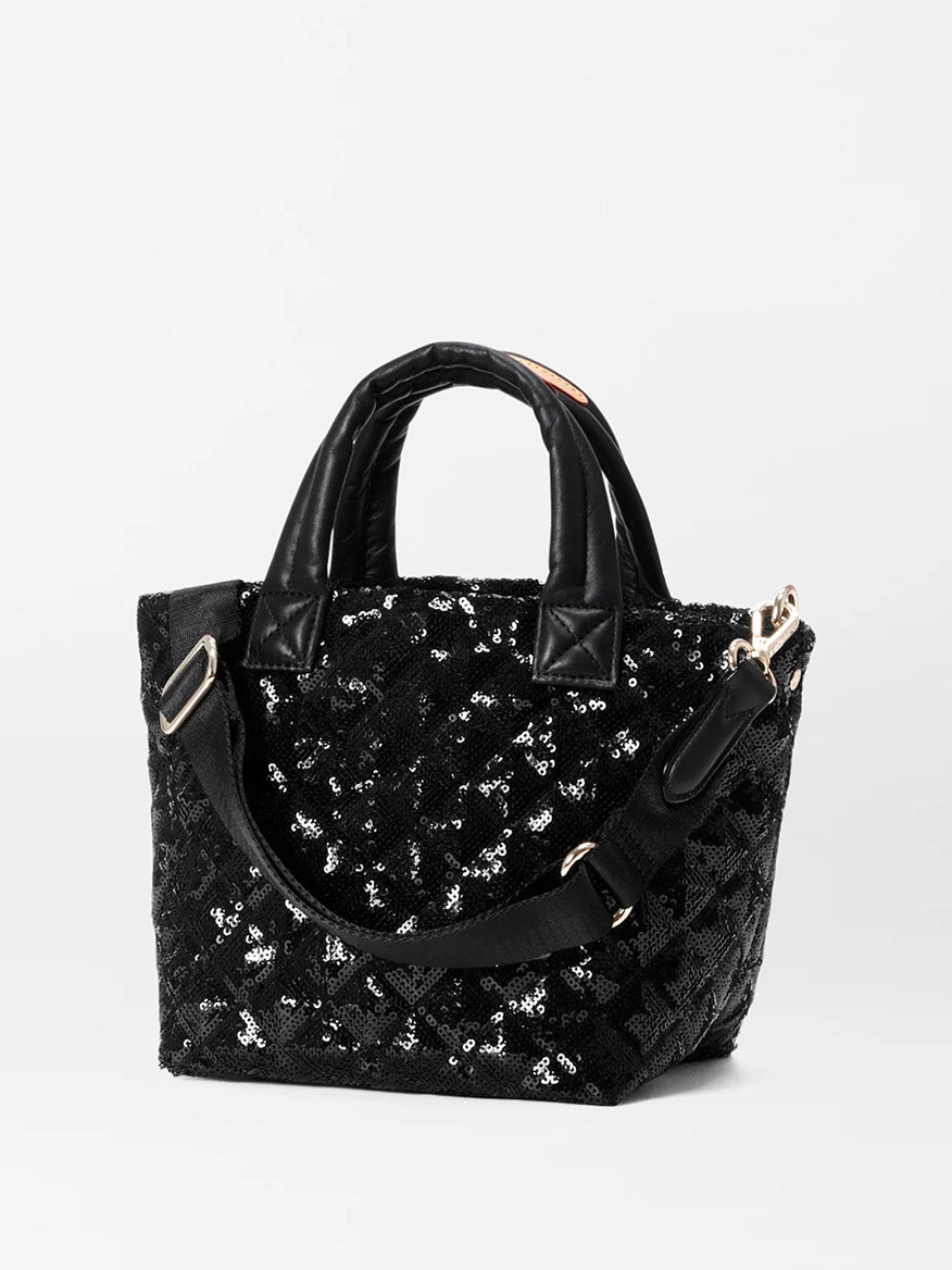 MZ Wallace Micro Metro Tote Deluxe in Black Sequin