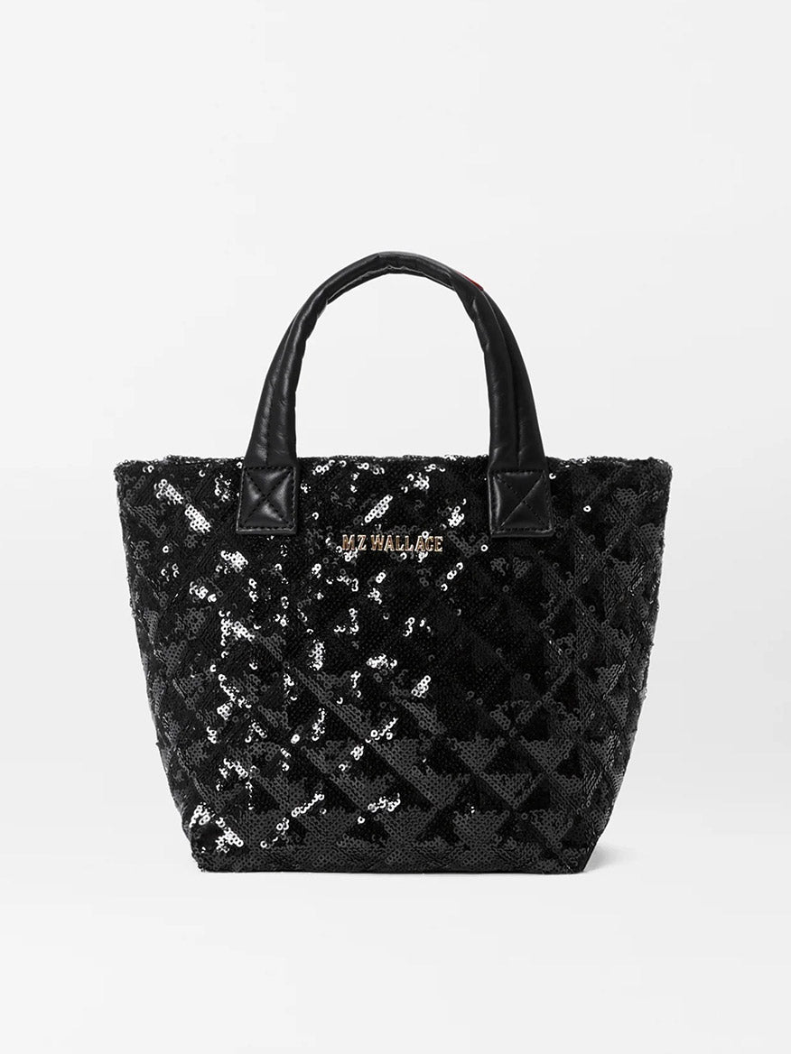 MZ Wallace Micro Metro Tote Deluxe in Black Sequin