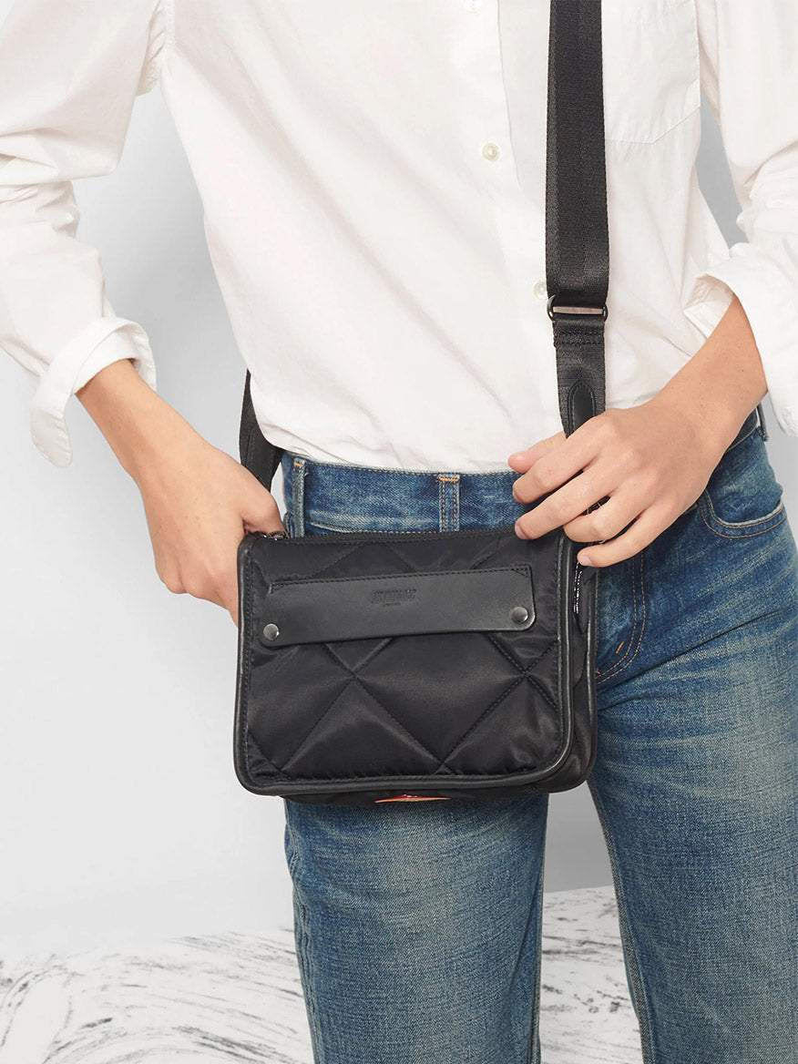 MZ Wallace Quilted Madison Convertible Crossbody in Black Bedford