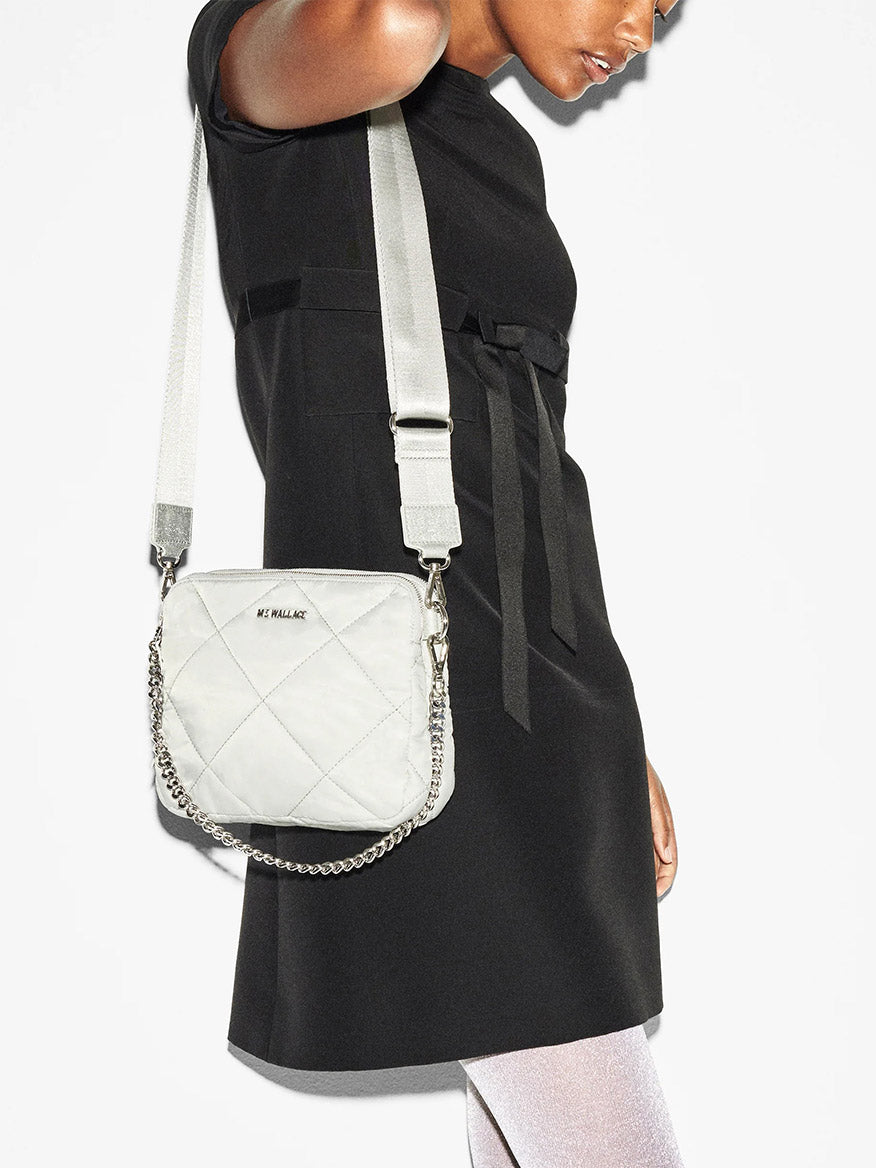 MZ Wallace Quilted Madison Crossbody in Frost Bedford