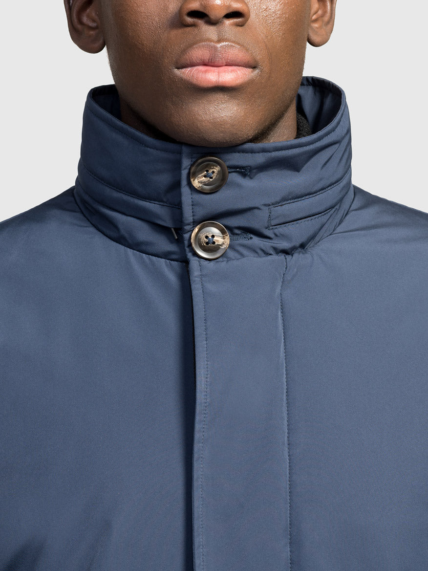 Nobis Pike Tailored Mac Coat in Marine