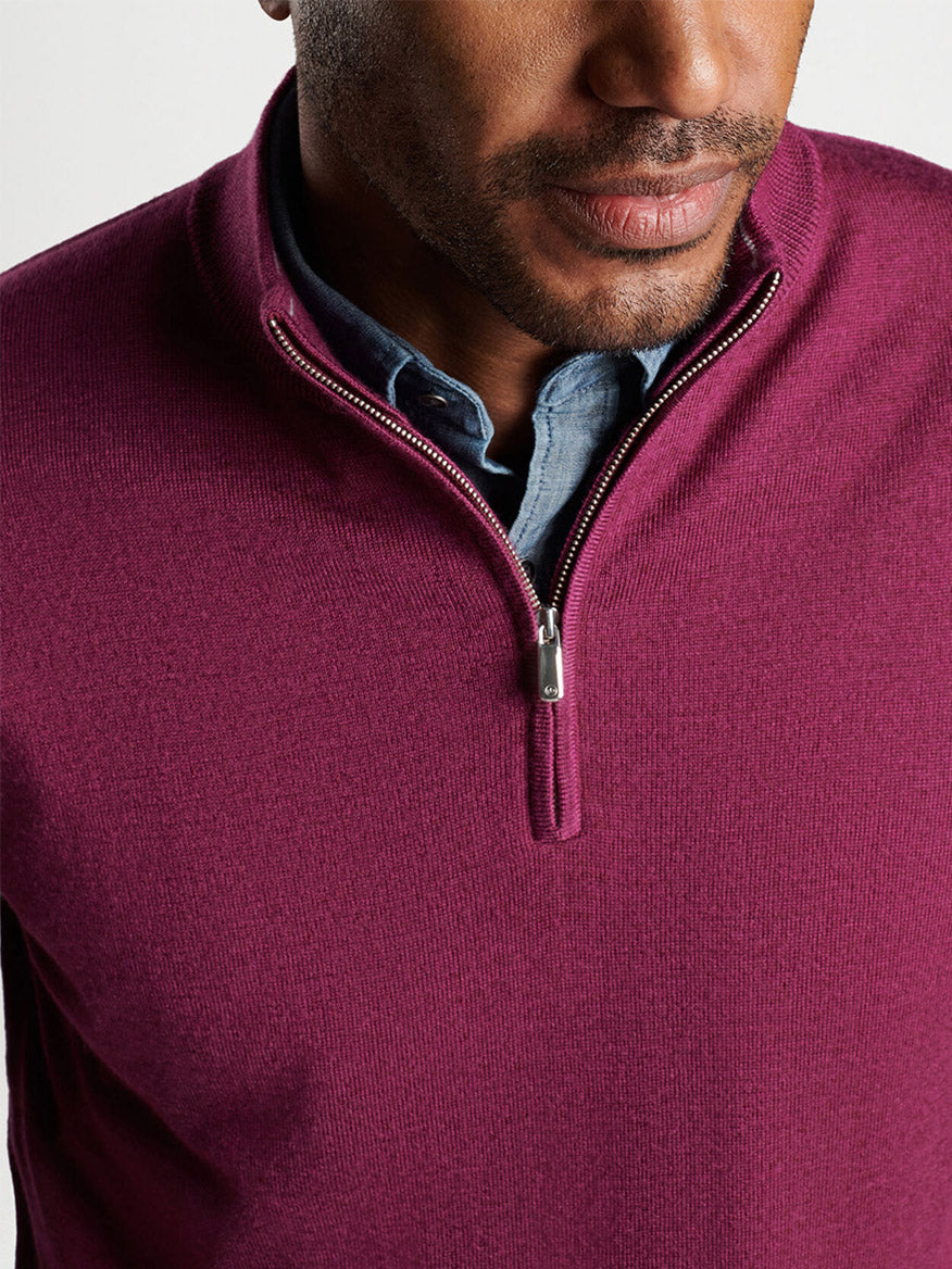 Peter Millar Autumn Crest Quarter-Zip in Dark Radish