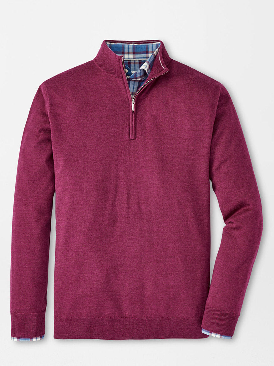 Peter Millar Autumn Crest Quarter-Zip in Dark Radish