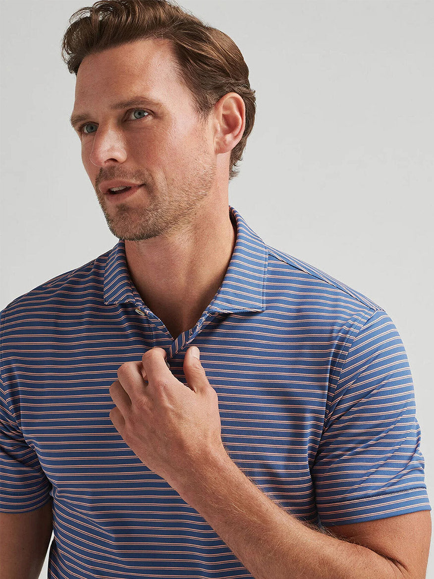 Peter Millar Bridge Performance Jersey Polo in Ocean Blue