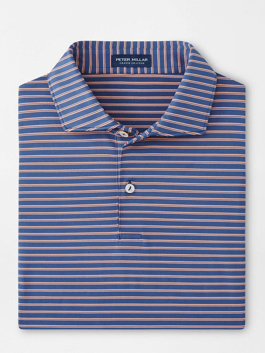 Peter Millar Bridge Performance Jersey Polo in Ocean Blue Peter Millar Bridge Performance Jersey Polo in Ocean Blue