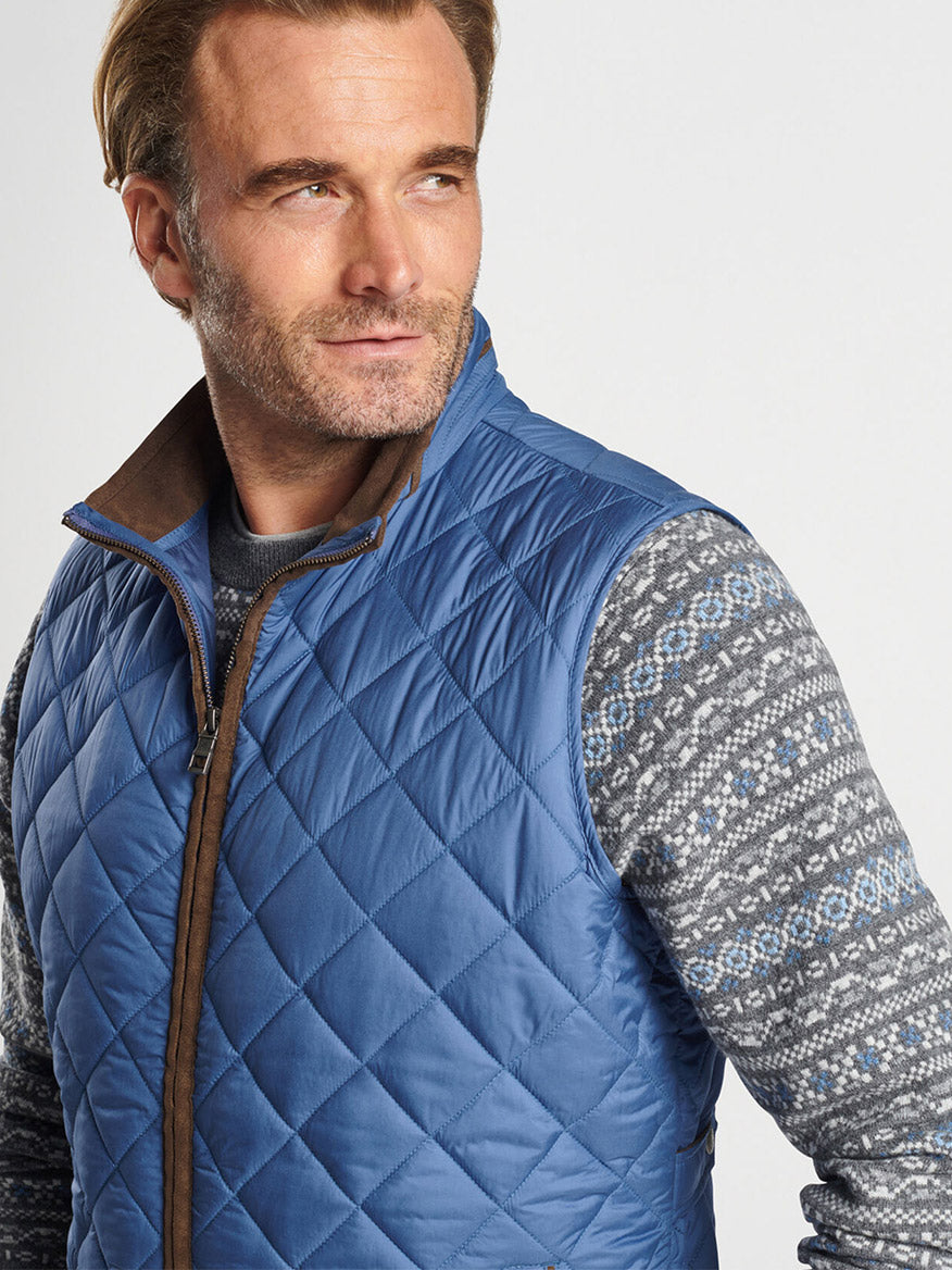 Peter Millar Essex Quilted Travel Vest in Star Dust