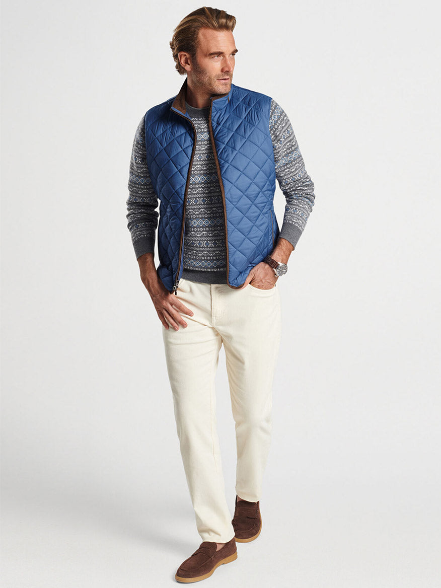Peter Millar Essex Quilted Travel Vest in Star Dust