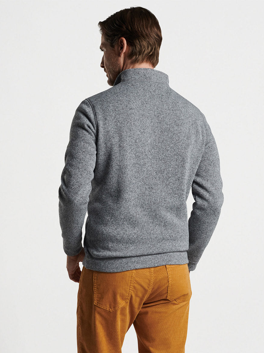 Peter Millar Crown Sweater Fleece Quarter-Zip in Gale Grey