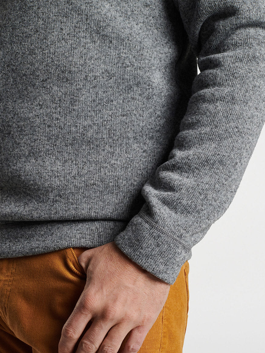 Peter Millar Crown Sweater Fleece Quarter-Zip in Gale Grey