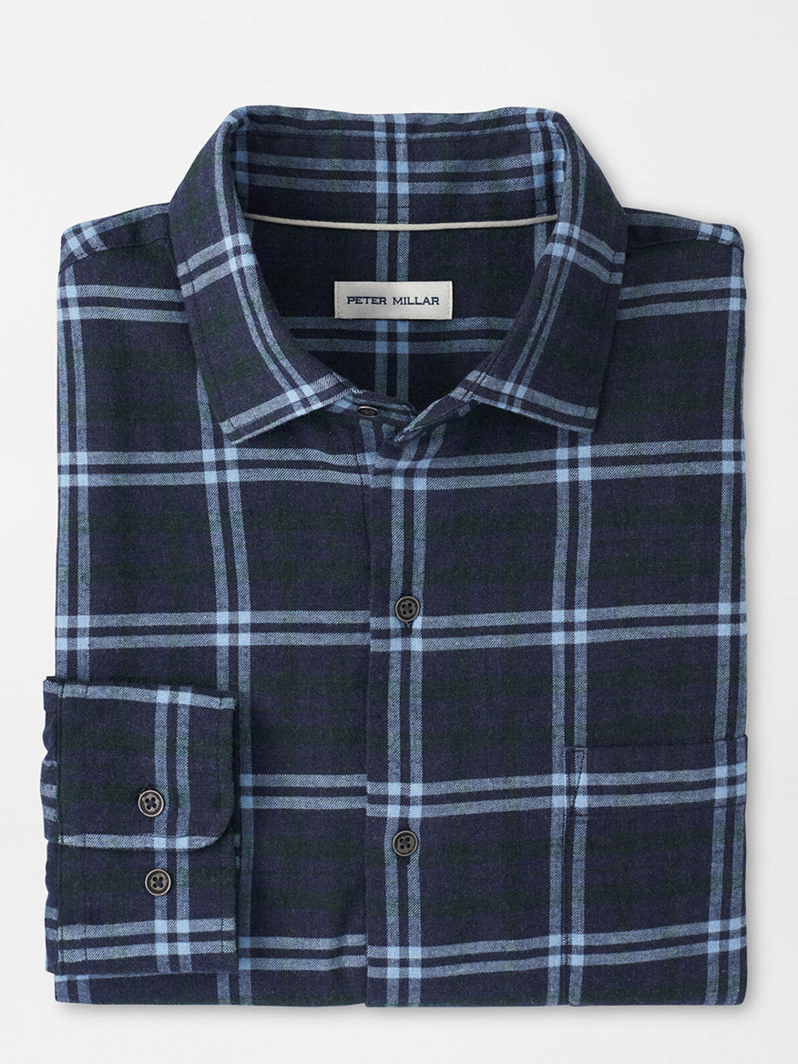 Peter Millar Glenbrook Cotton Sport Shirt in Navy