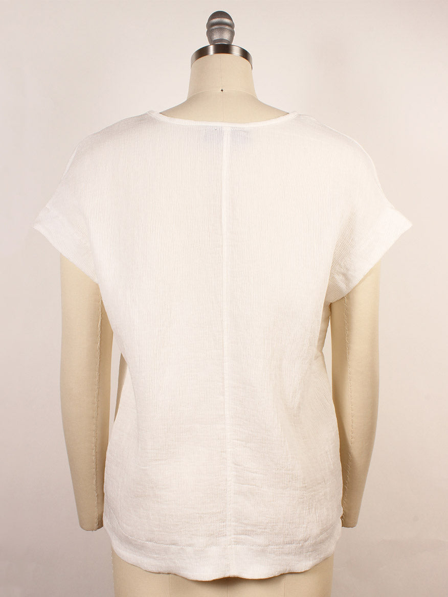 Porto Sabrina Pleated Top in White