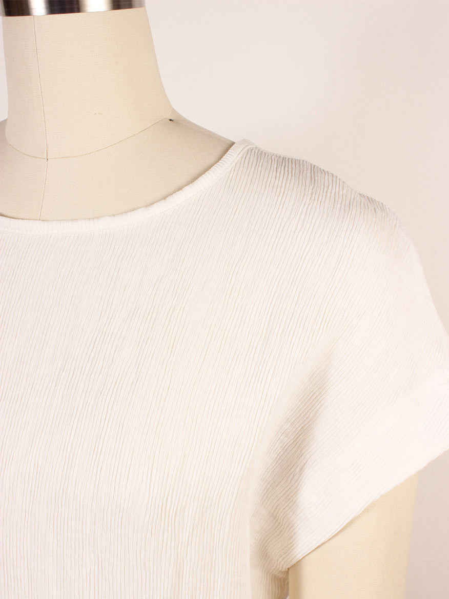 Porto Sabrina Pleated Top in White