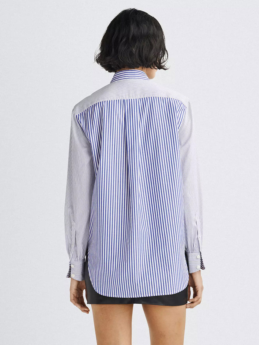 rag & bone Maxine Cotton Poplin Shirt in Blue Multi