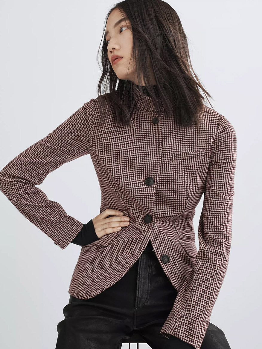 rag & bone Slade Blazer in Pink Plaid