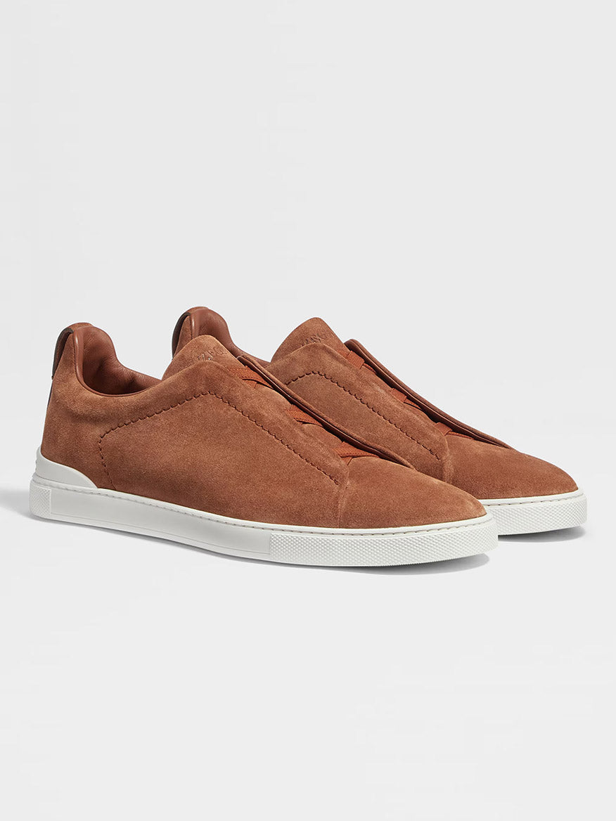 Zegna Tobacco Suede Triple Stitch™ Sneakers