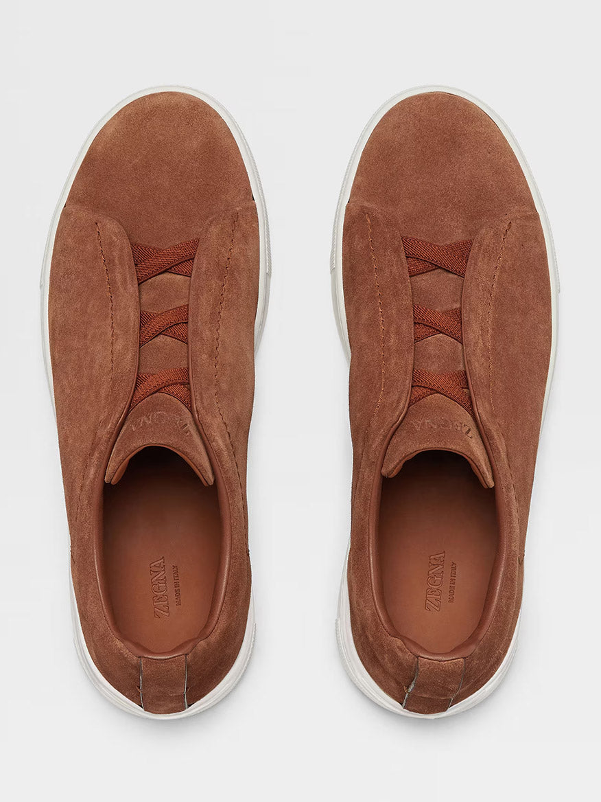 Zegna Tobacco Suede Triple Stitch™ Sneakers