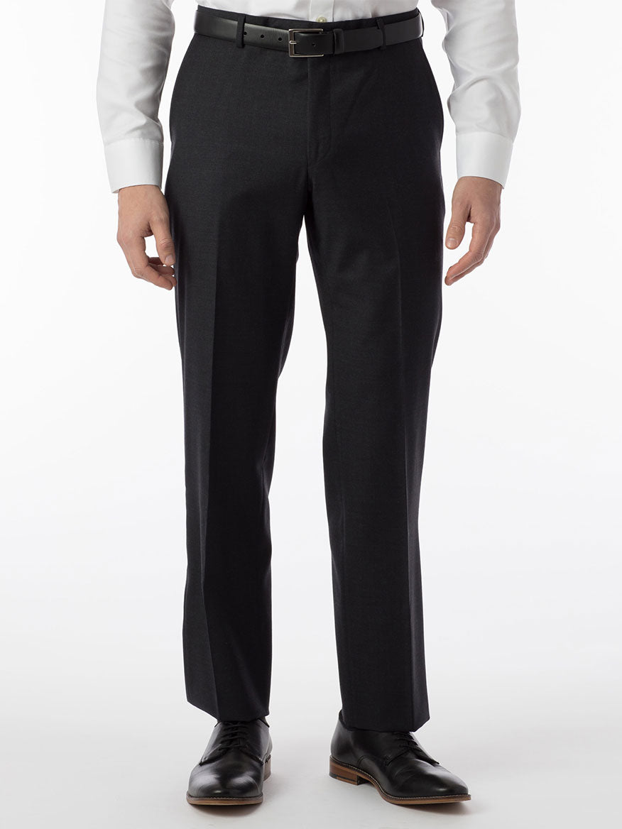 Ballin Soho Comfort 'EZE' Super 120s Modern Flat Front Pant in Charcoal
