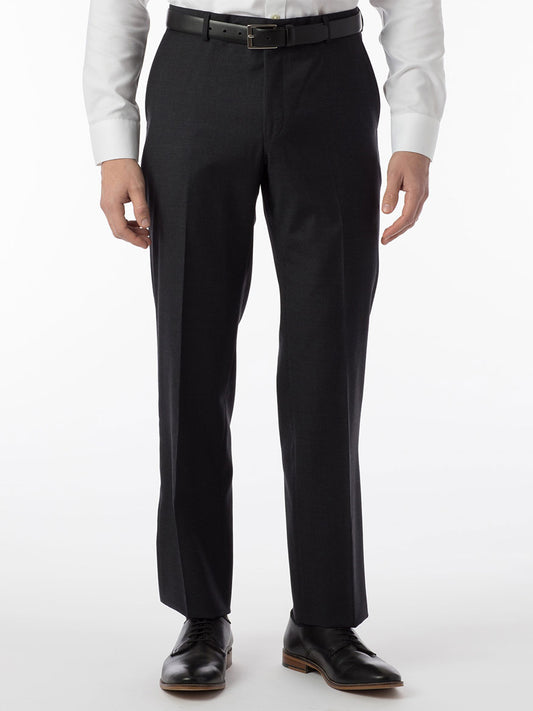 Ballin Soho Comfort 'EZE' Super 120s Modern Flat Front Pant in Charcoal