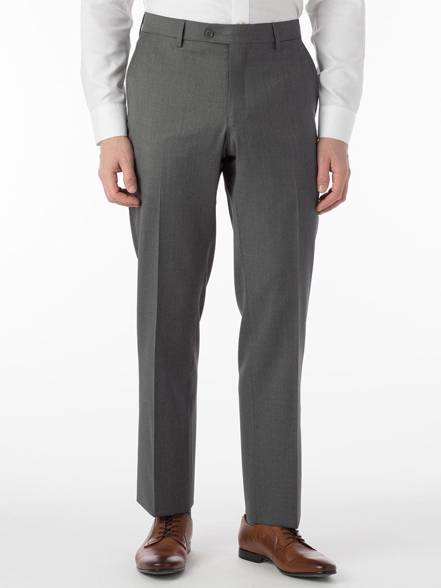 Ballin Houston Super 130s Modern Flat Front Pant in Grey