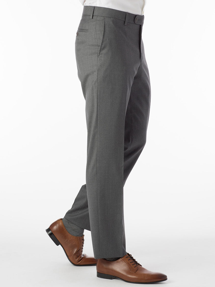 Ballin Houston Super 130s Modern Flat Front Pant in Grey