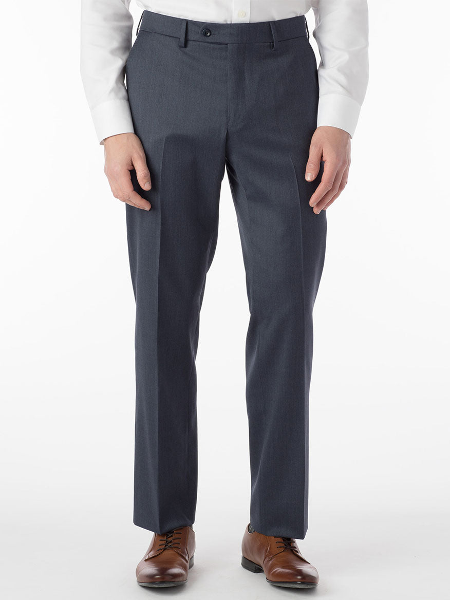 Ballin Houston Super 130s Modern Flat Front Pant in Navy Mix