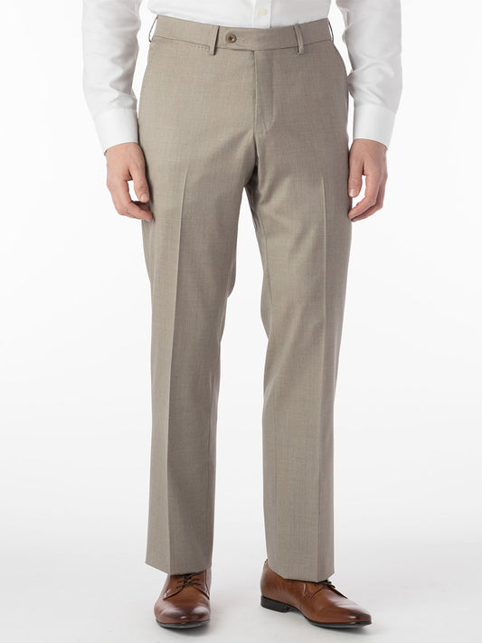 Ballin Houston Super 130s Modern Flat Front Pant in Tan