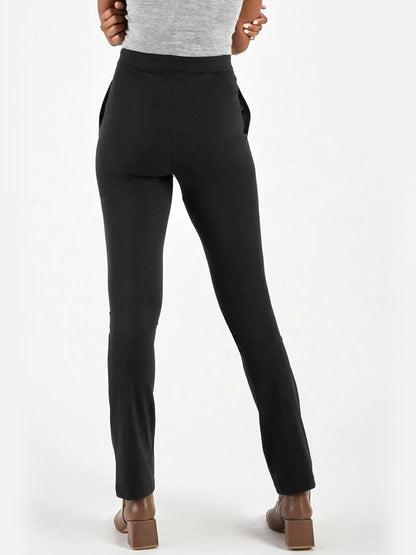 A woman wearing the Capsule 121 Pisces Pant in Black with a seamed waistband.